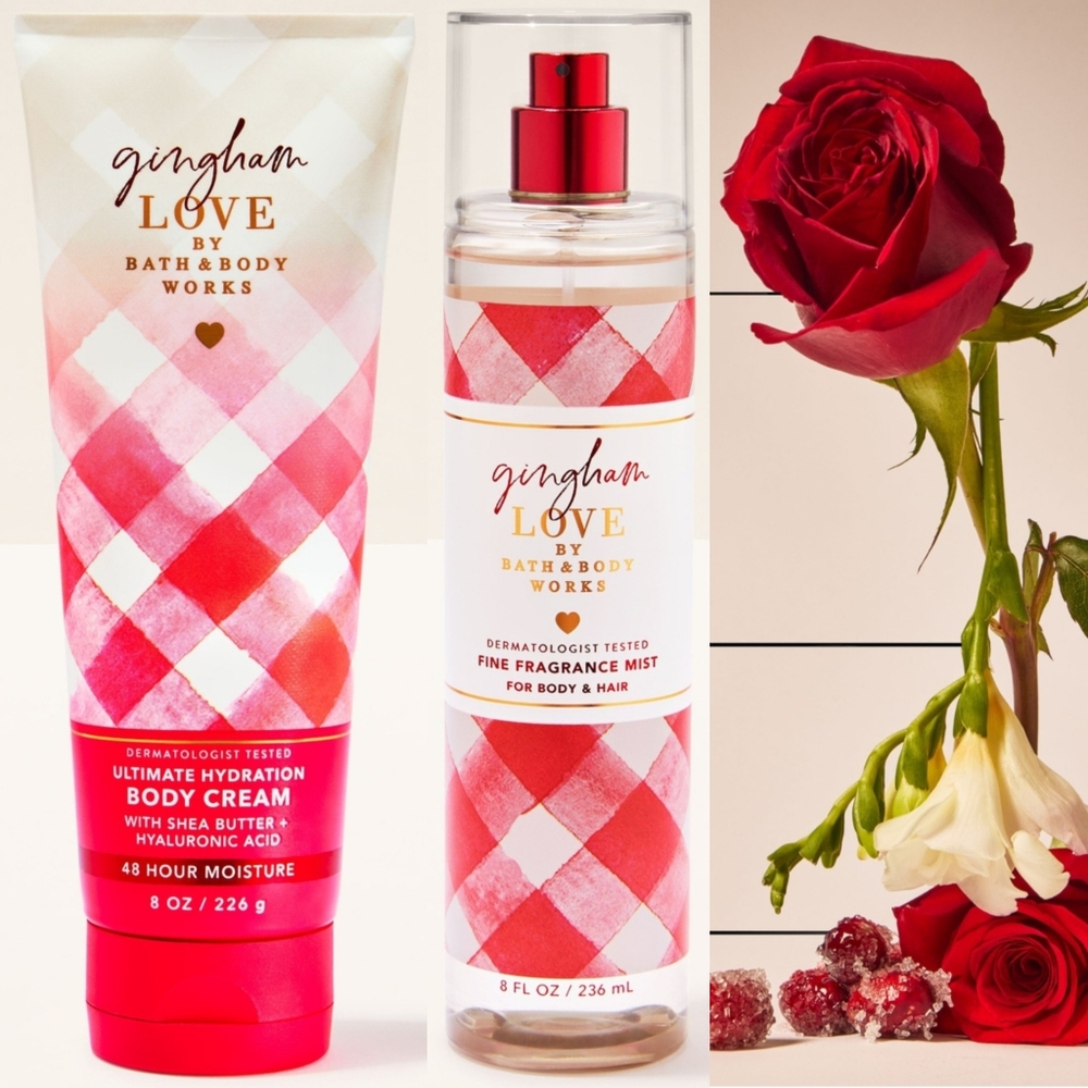 Bath Body Works Gingham Love Body Cream & Fine Fragrance Body Mist Set NEW RARE